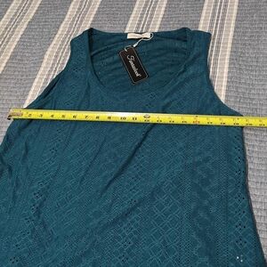 Grane Deep Teal Sleeveless Lace Top